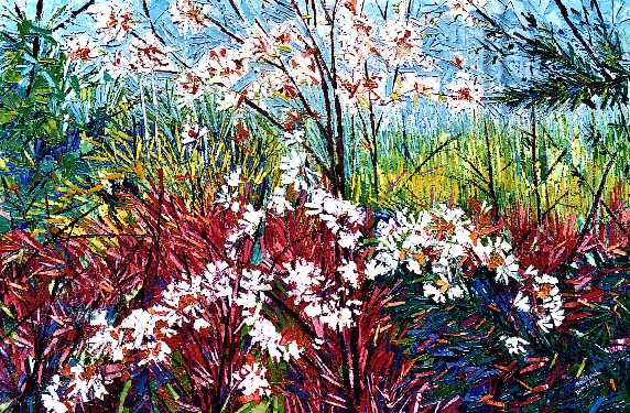 Bertrand Tremblay, huile sur toile au Jardins du Mill&eacute;naire &copy; Bertrand Tremblay, printemps 2000, d'apr&egrave;s un paysage de Saint-S&eacute;verin de Beauce