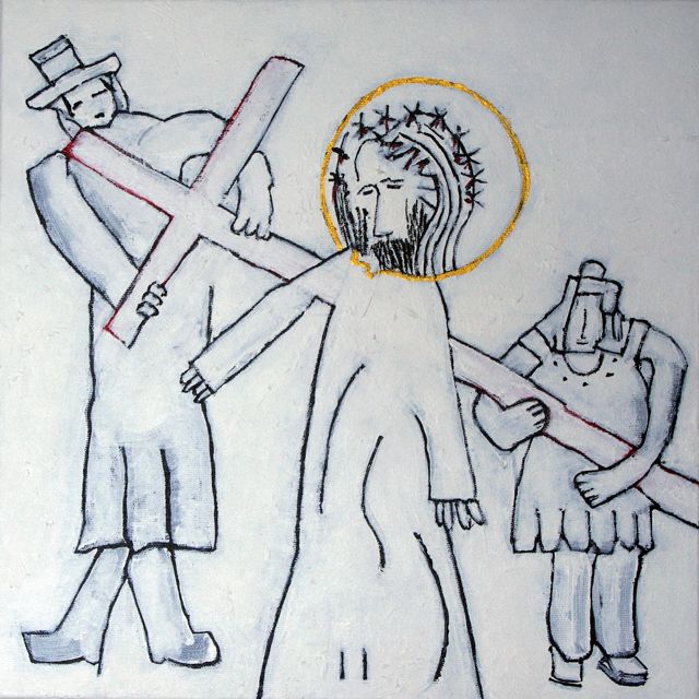 <br>II. Jésus est chargé de sa croix.<br><br><br>