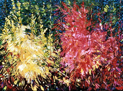 Bertrand Tremblay, Arbres radiants &agrave; l'automne, huile sur toile, automne 2000 &copy; Bertrand Tremblay, 2000