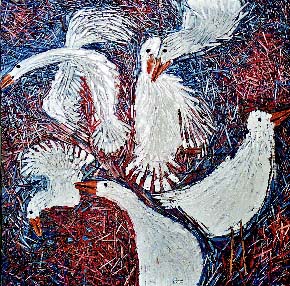 Bertrand Tremblay, Prise de bec, huile sur toile, 2000 &copy; Bertrand Tremblay, 2000
