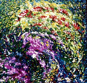 Bertrand Tremblay, Composition florale, huile sur toile, avril 2001 &copy; Bertrand Tremblay, 2001