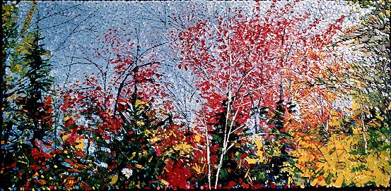 "Au bord du chemin", huile sur toile 30"x60", photo &copy; Bertrand Tremblay, 2003