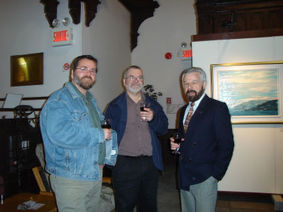 Trois amis du peintre Bertrand Tremblay, 3 mai 2007, photo &copy; Gaston Sylvain et Bertrand Tremblay 2007