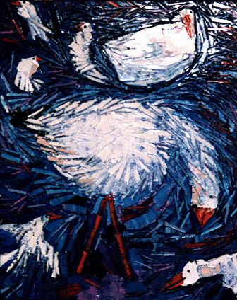 Bertrand Tremblay, huile sur toile repr&eacute;sentant des oies sauvages &copy; Bertrand Tremblay,  2000