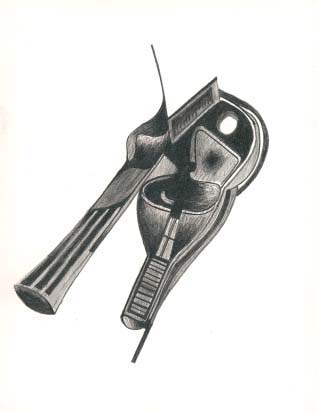 Bertrand Tremblay, Cornemuse, dessin au crayon sur papier Reeves BFK &copy; Bertrand Tremblay