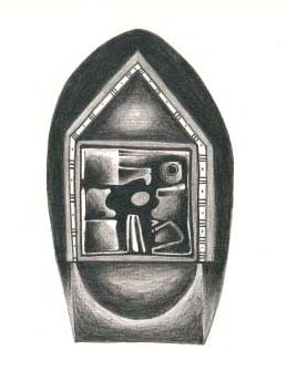 Bertrand Tremblay, Maison, dessin au crayon sur papier Reeves BFK &copy; Bertrand Tremblay