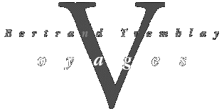 Bertrand Tremblay, logo de l'exposition Voyages, &copy; Bertrand Tremblay 2001
